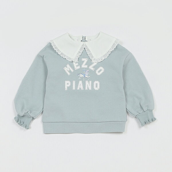 メゾピアノ(mezzo piano)【人気商品再入荷】【直営店で取り扱い無し】カレッジロゴ衿つきトレーナーのサムネイル