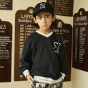 エクストララージ　キッズ(XLARGE KIDS)ラインリブVネックトレーナー