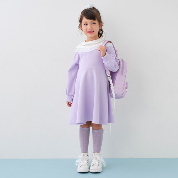 メゾピアノ(mezzo piano)ロゴライン　肩開きワンピースのサムネイル