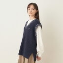 ポンポネットジュニア(pom ponette junior)ケーブルニットベストTシャツセット