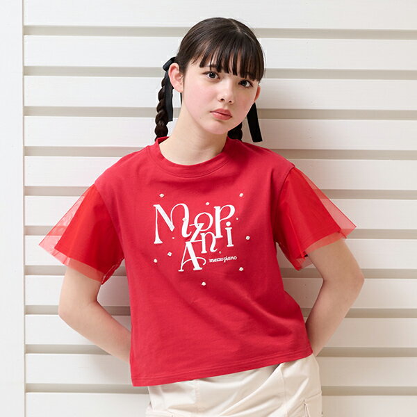 メゾピアノジュニア(mezzo piano junior)ロゴ パールTシャツ