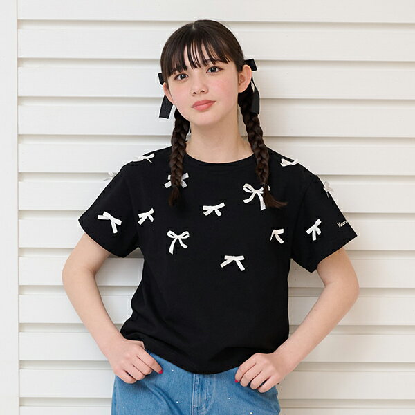 メゾピアノジュニア(mezzo piano junior)リボン＆リボンTシャツ