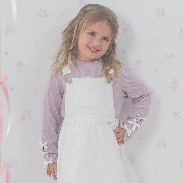 メゾピアノ(mezzo piano)袖リボン　プチハイネック　長袖Tシャツのサムネイル