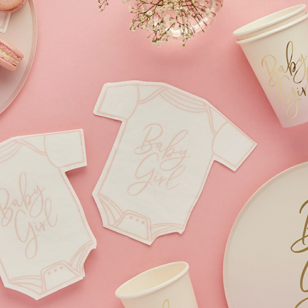 ナルミヤプラス(NARUMIYA plus)【湘南インターナショナル】ピンク 'Baby Girl' ペーパーナプキン 16パ..