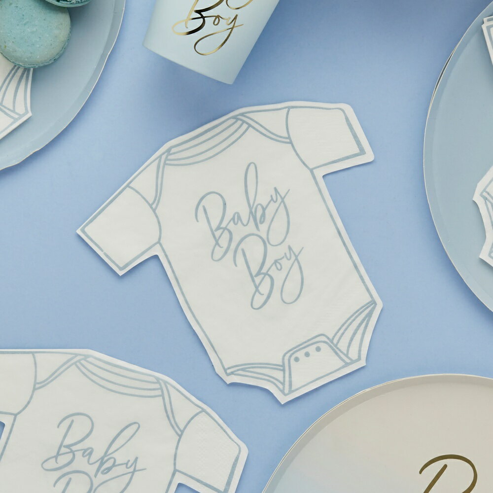 ナルミヤプラス(NARUMIYA plus)【湘南インターナショナル】ブルー 'Baby Girl'ペーパーナプキン 16パック