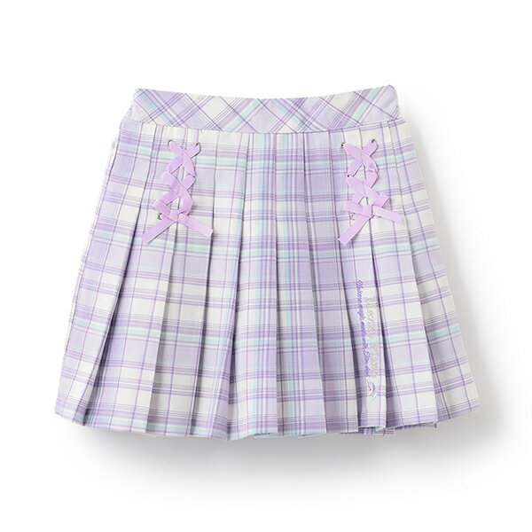 メゾピアノ(mezzo piano)【人気商品再入荷】【直営店で取り扱い無し】チェックプリーツ　レースアップスカートのサムネイル