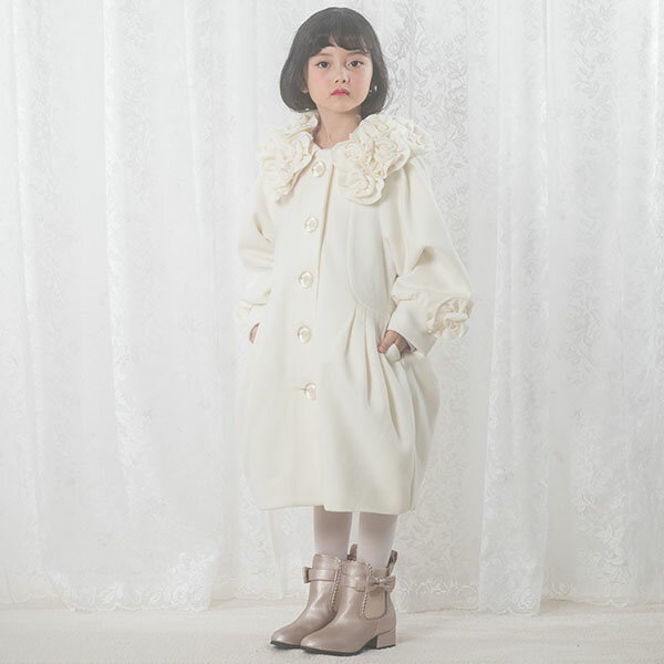 メゾピアノ(mezzo piano)お花モチーフ付 バルーンコート