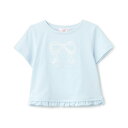 メゾピアノ(mezzo piano)リボンアップリケ 半袖Tシャツ