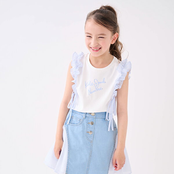 ケイト・スペード ニューヨーク(kate spade new york)トドラー ストライプラッフルスリーブTシャツのサムネイル