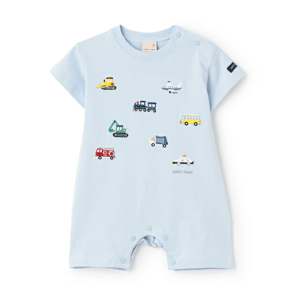 プティマイン(petit main)【リンク】働く車刺しゅうカバーオールのサムネイル