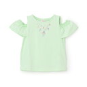 メゾピアノ(mezzo piano)ネックレス刺しゅう 肩開き2way半袖Tシャツ