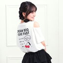ピンクラテ(PINK-latte)肩あきバックプリントビッグTシャツ