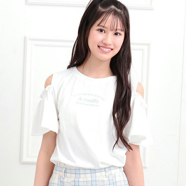 ピンクラテ(PINK-latte)肩あきフレアスリーブトップスのサムネイル