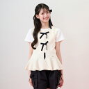 メゾピアノジュニア(mezzo piano junior)薄手ニットベスト&Tシャツセット