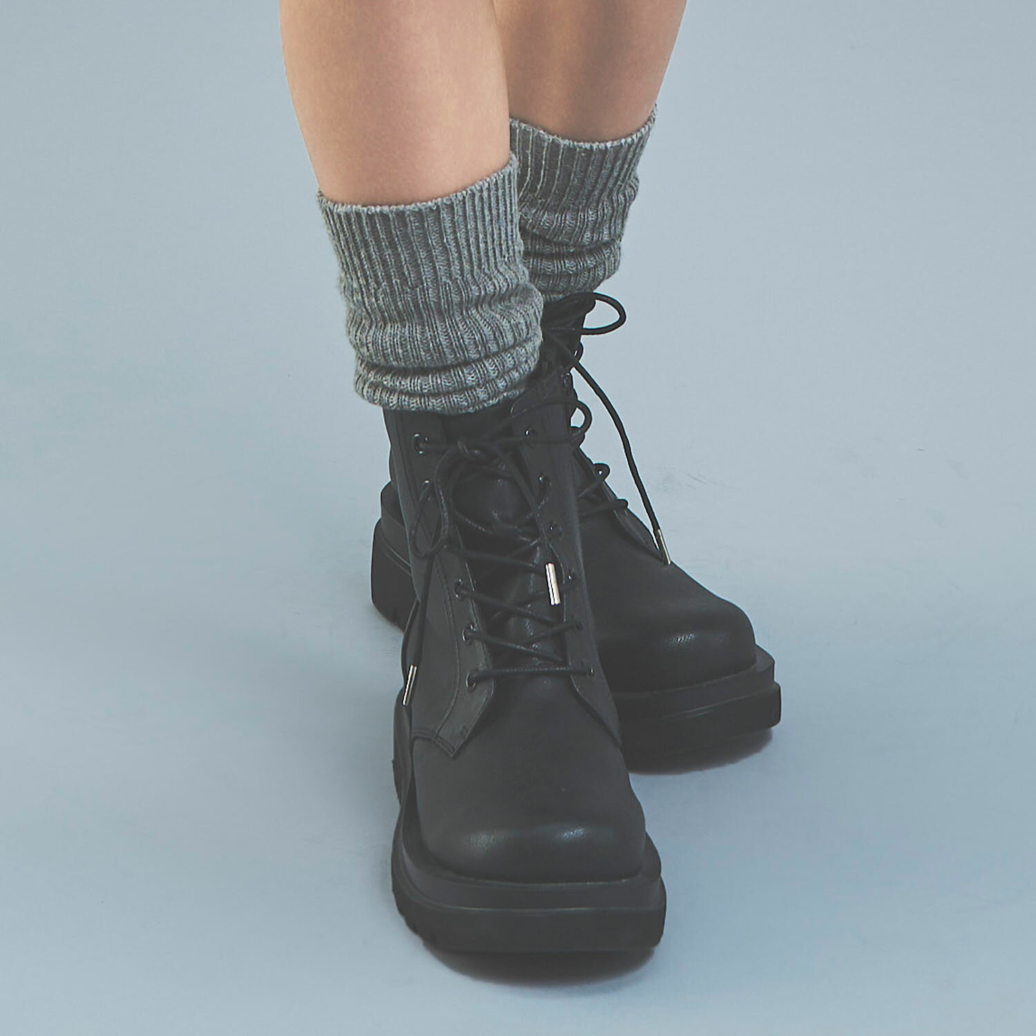 ポンポネットジュニア(pom ponette junior)【軽量ソール】厚底レースアップブーツ