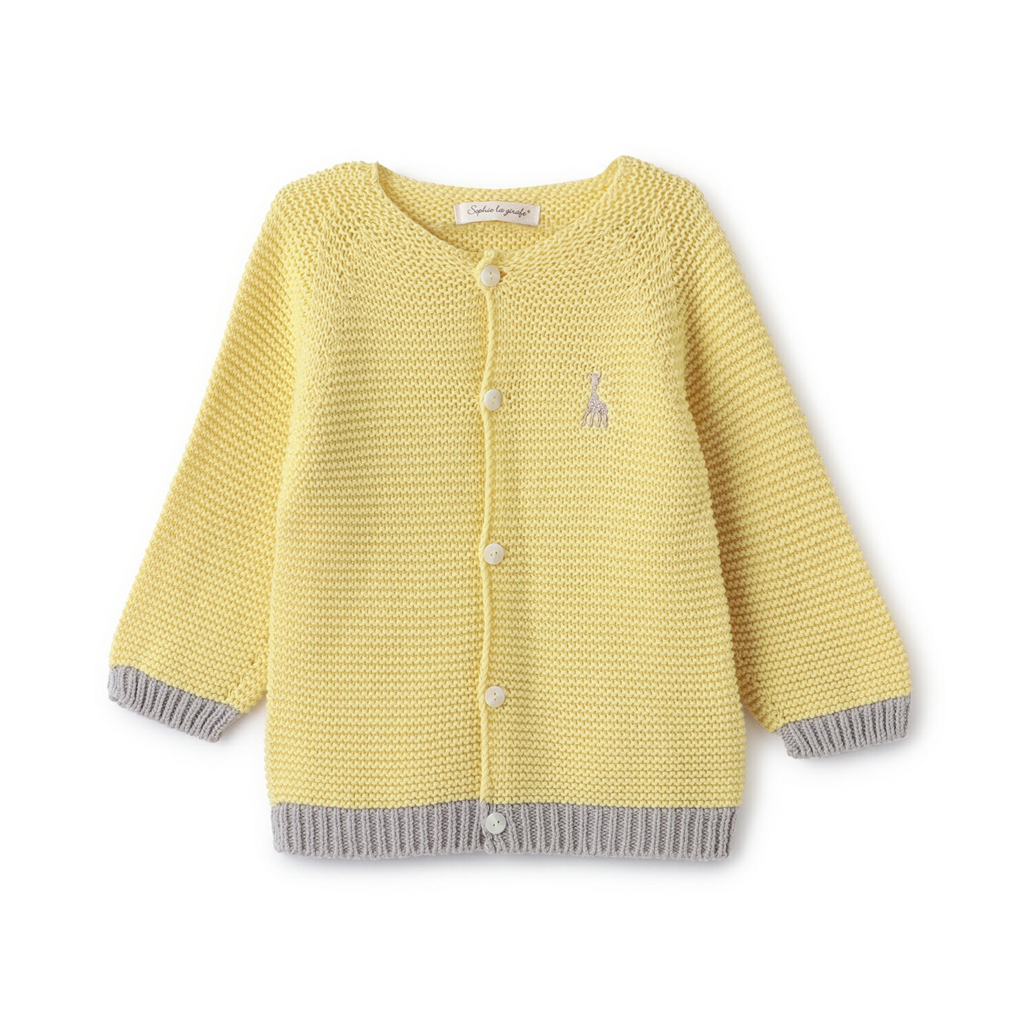 キリンのソフィー(Sophie la girafe)ガーター編みカーディガン【日本製】