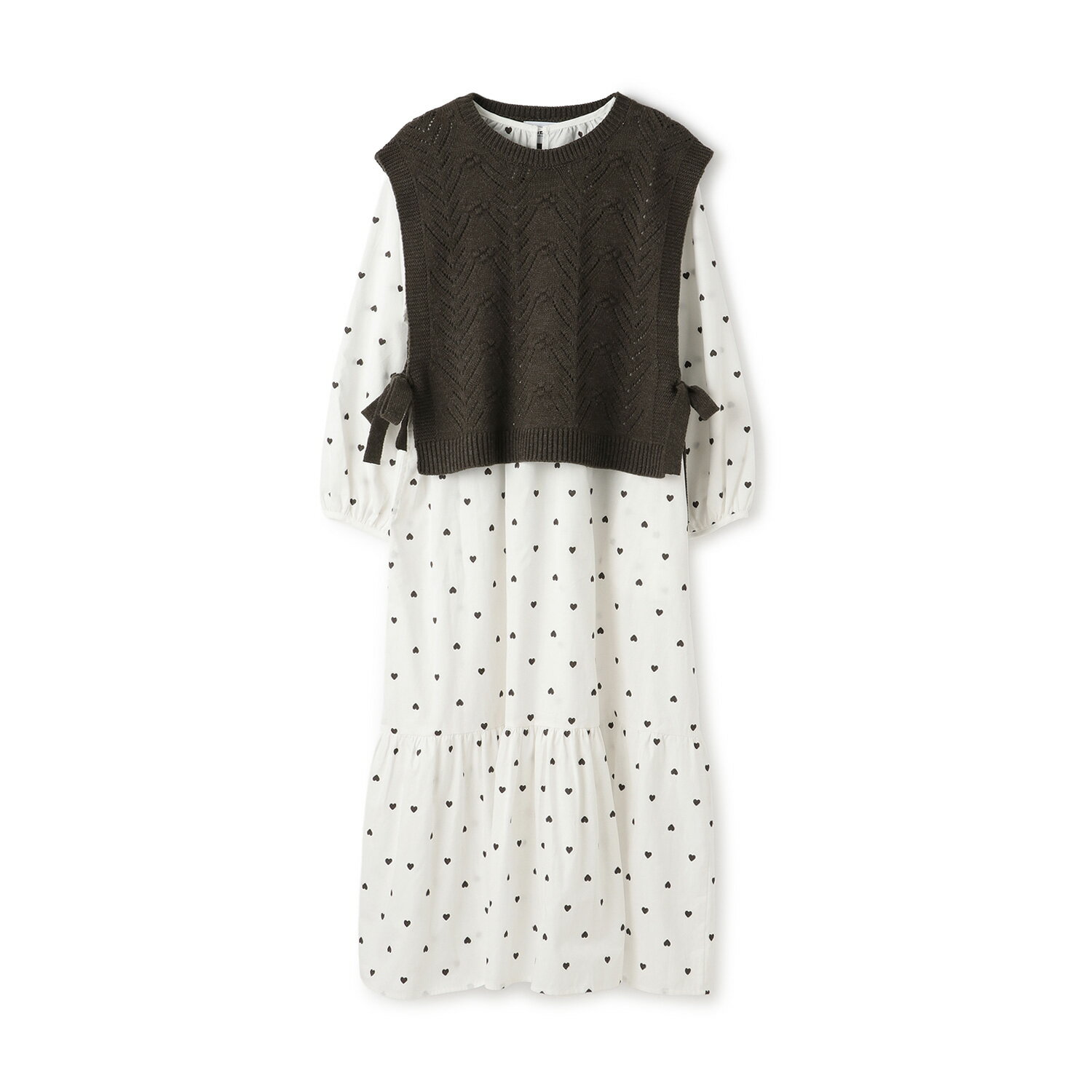 プティマイン リアン(petit main LIEN)【リンク】ベストつきティアードワンピースのサムネイル