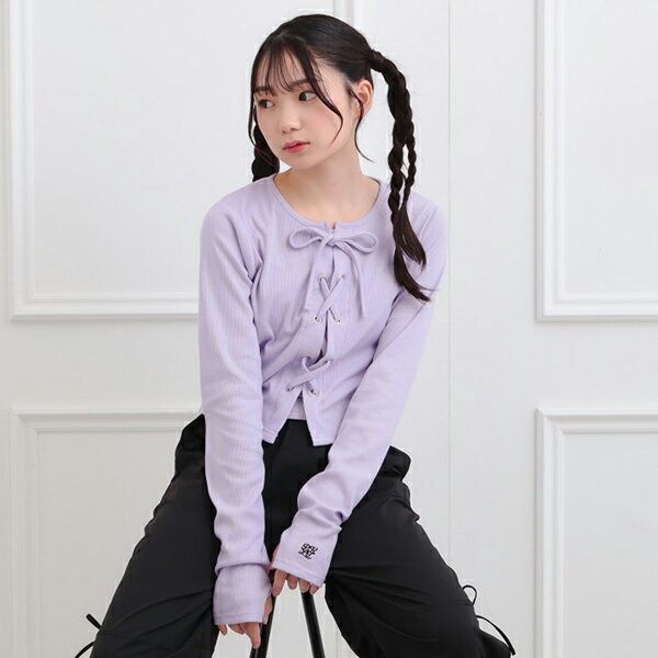 ピンクラテ(PINK-latte)レースアップテレコプルオーバーのサムネイル