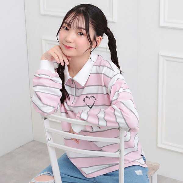 ピンクラテ(PINK-latte)衿付きビッグラガーシャツのサムネイル