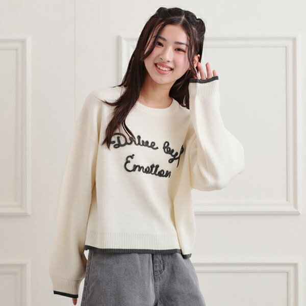 ピンクラテ(PINK-latte)コード風ステッチニットプルオーバー