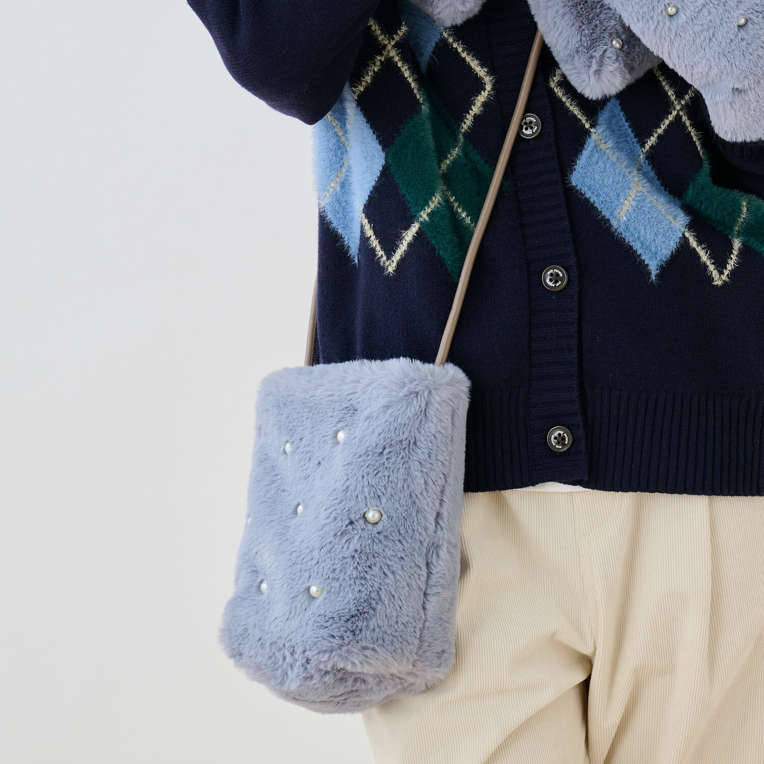 ポンポネットジュニア(pom ponette junior)フェイクファーミニショルダーバッグ