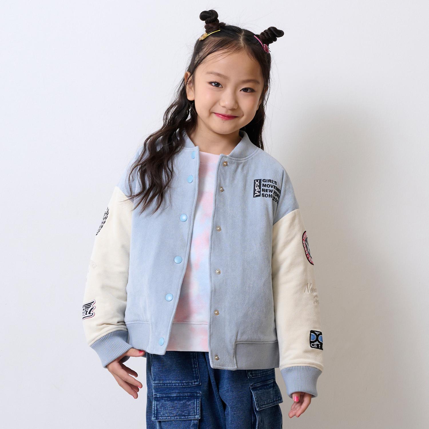 エックスガール　ステージス(X-girl Stages)袖ワッペン配色中わたブルゾンのサムネイル