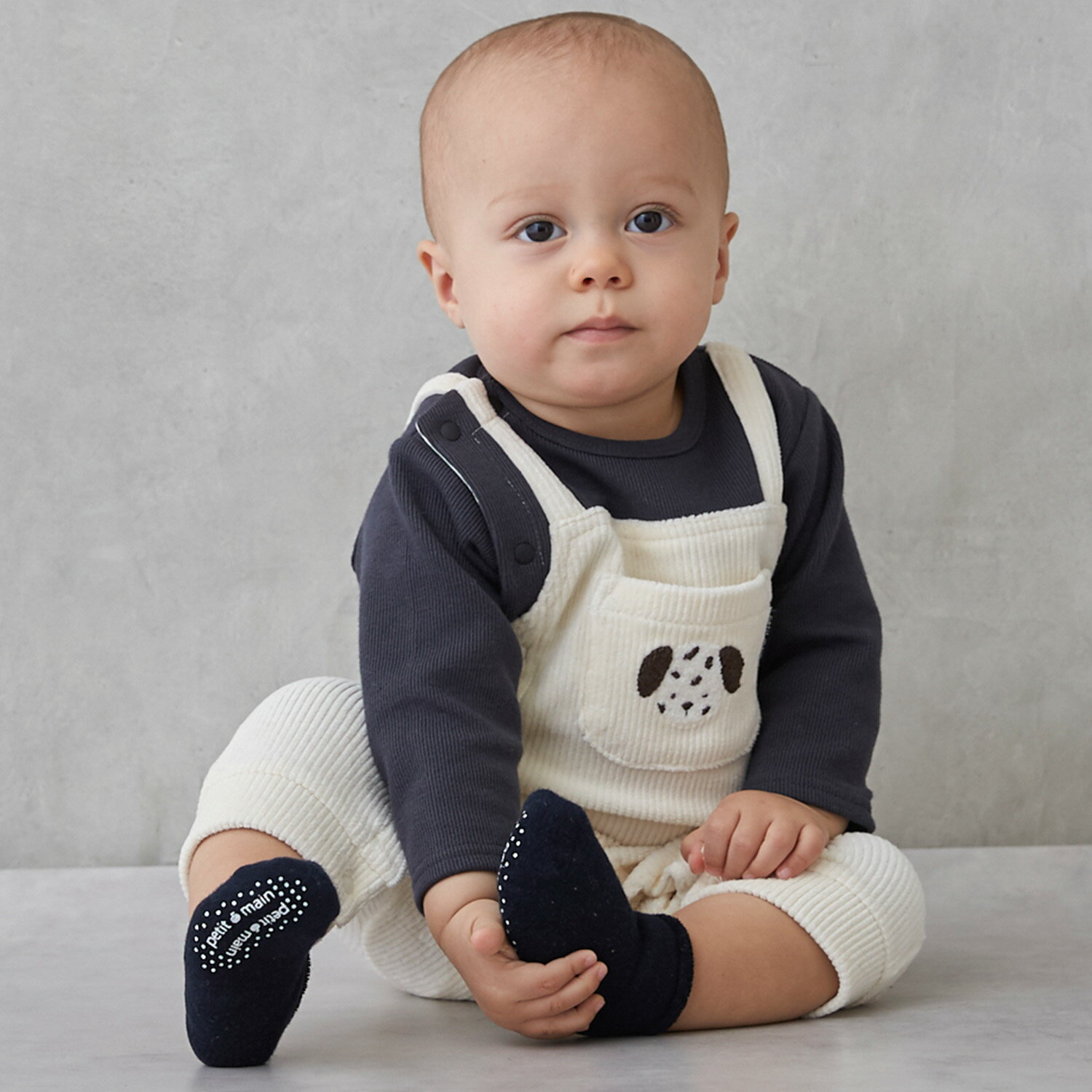 プティマイン(petit main)アニマルサロペ風カバーオールのサムネイル