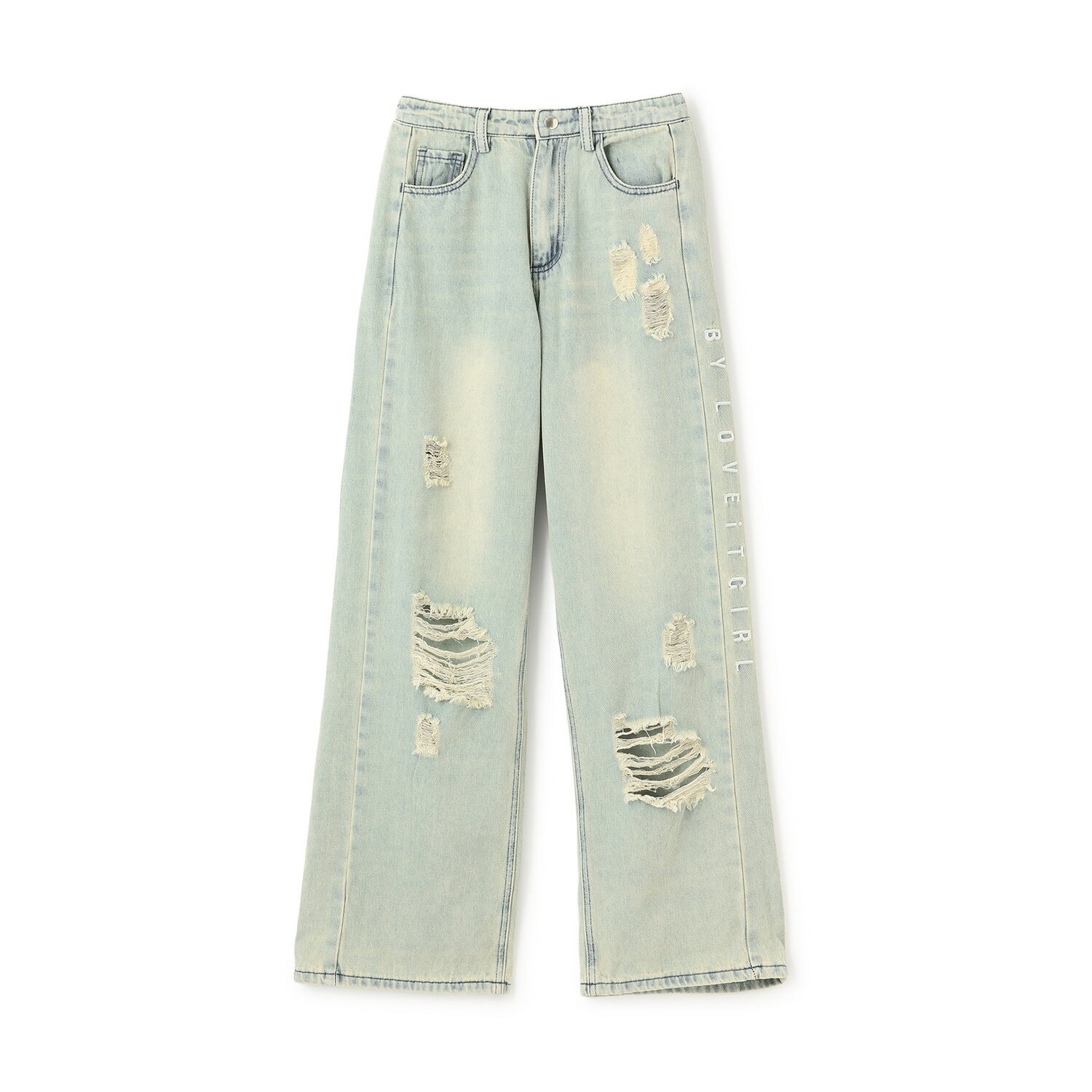 バイ ラビット(by LOVEiT)サイド切り替えダメージデニムのサムネイル