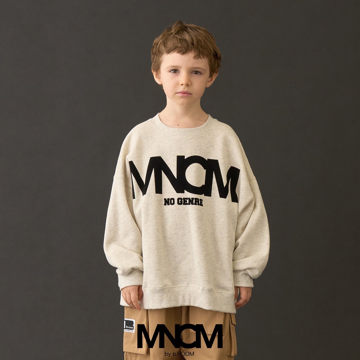 ビールーム(b-ROOM)【MNCM】【毛玉バイバイ裏毛裏起毛】フロッキープリントビッグスウェットのサムネイル