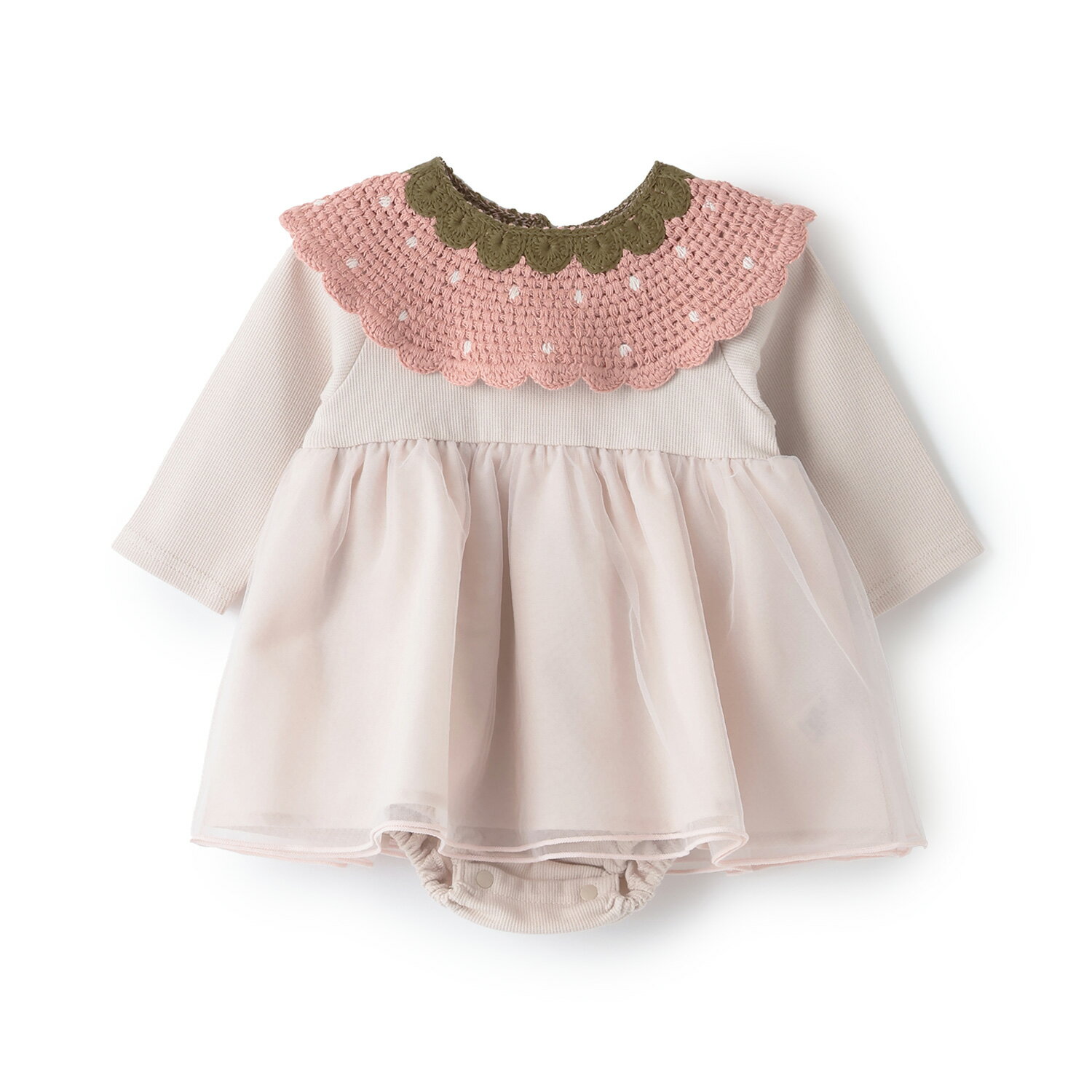 プティマイン(petit main)いちご衿つきロンパースのサムネイル