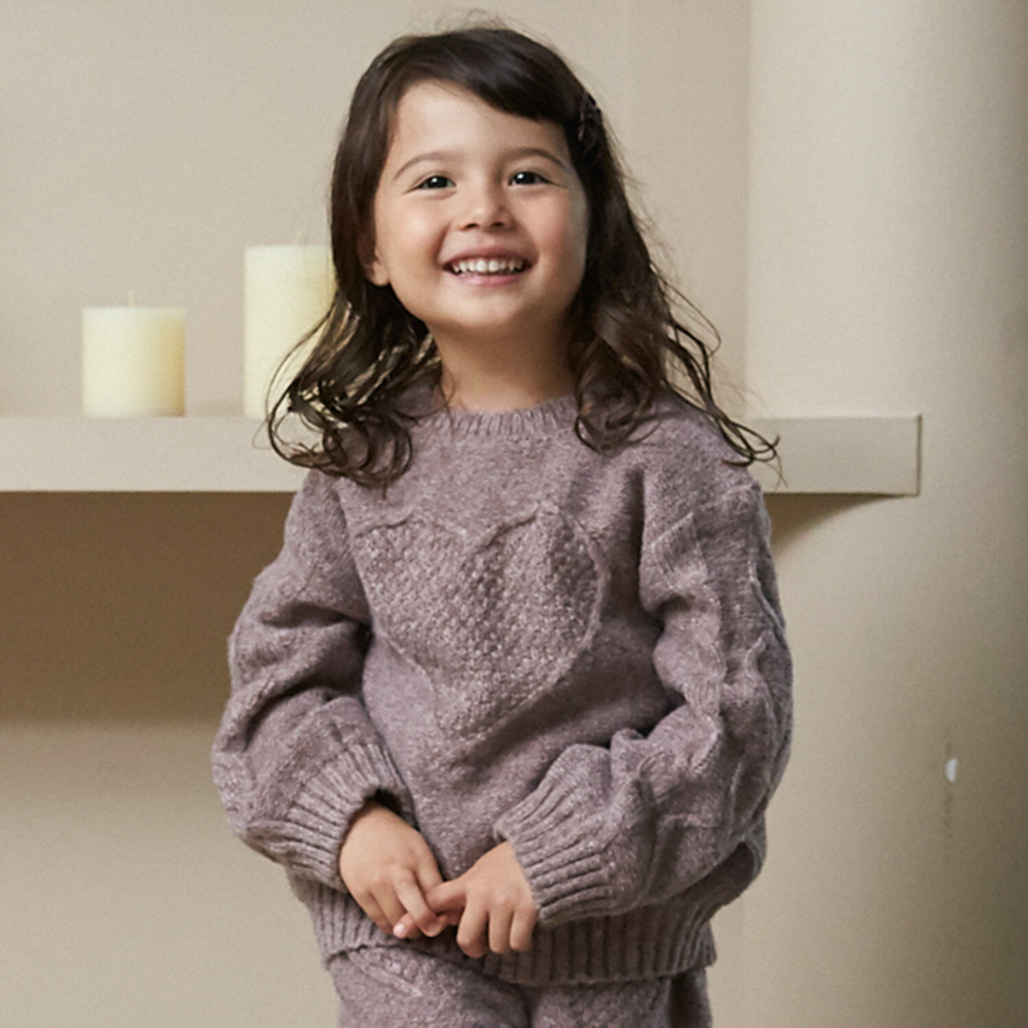 プティマイン(petit main)【リンク】ハートケーブルニットのサムネイル