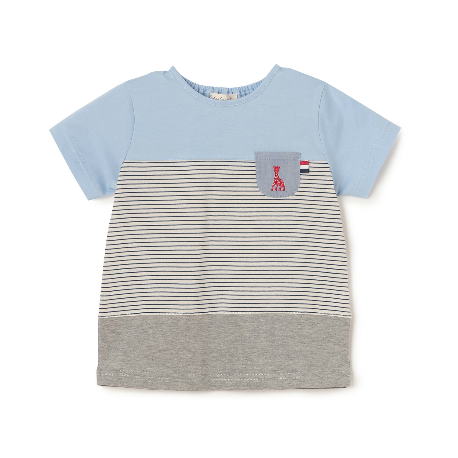 樂天商城 - キリンのソフィー(Sophie la girafe)ボーダー切り替えTシャツ【日本製】