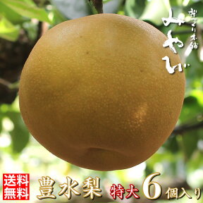 【送料無料】【お一人様1個限り】【豊水（ほうすい）梨】　特大玉6個入り 大玉　約2.5〜3.5kg　 　極上のしずく梨の玉サイズ：6L〜7L