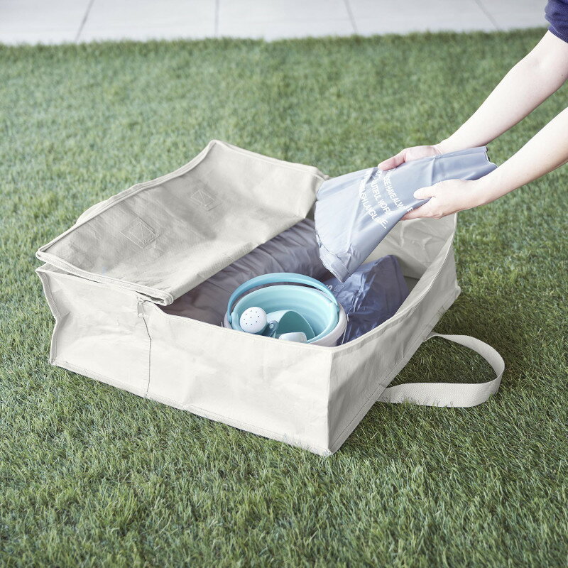 大容量 収納バッグ ポリエチレンシート ポケット付きおもちゃ収納バッグ タワー tower ブラック ライトグレー 1814 1815 山崎実業 YAMAZAKI