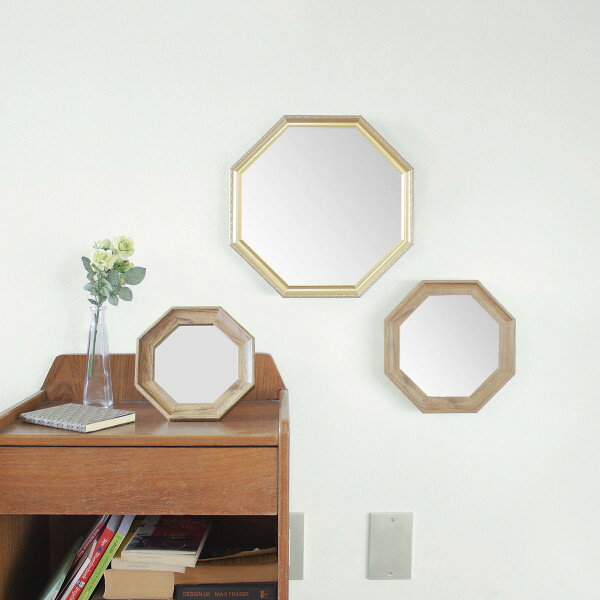 八角形ミラー 風水 開運 スタンド&ウォールミラー Sサイズ 約19×19cm 壁掛け 卓上 鏡 ミラー ナチュラル 日本製 PGA-17 プロローグ Prologue パラデック paladec [2]