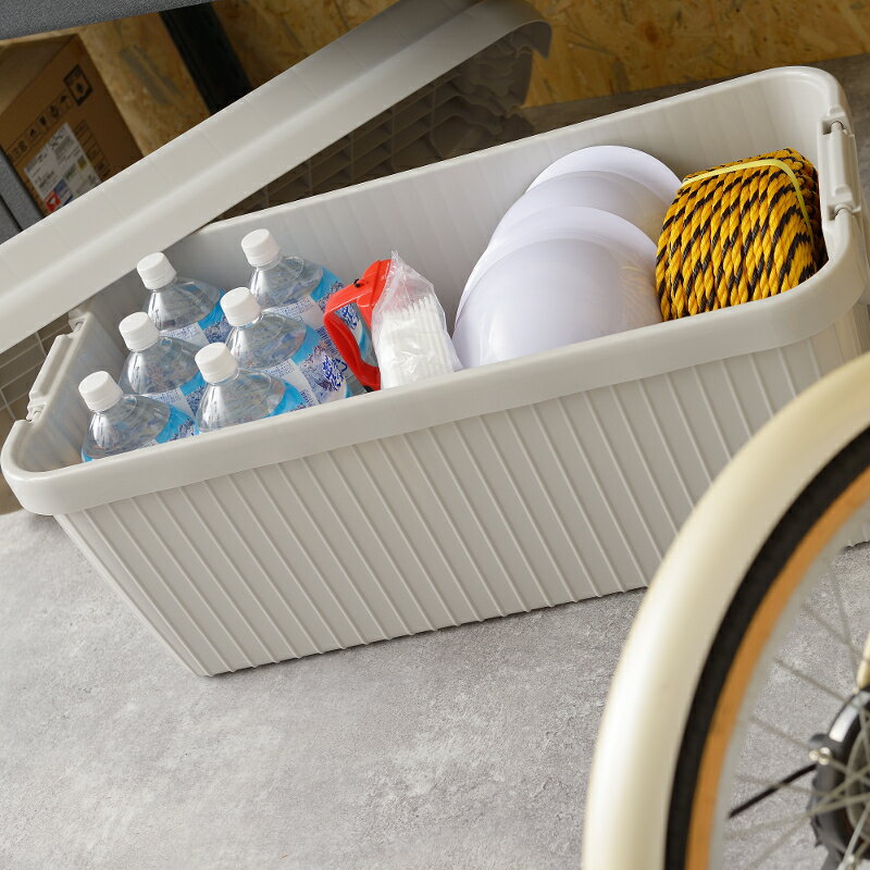 【同色2個セット】 ふた付き コンテナ 収納ボックス VARIOUS BOAT ベリアスボート Lサイズ 容量66.5L 耐荷重100kg VA-L サンカ SANKA squ+ 日本製 [2]