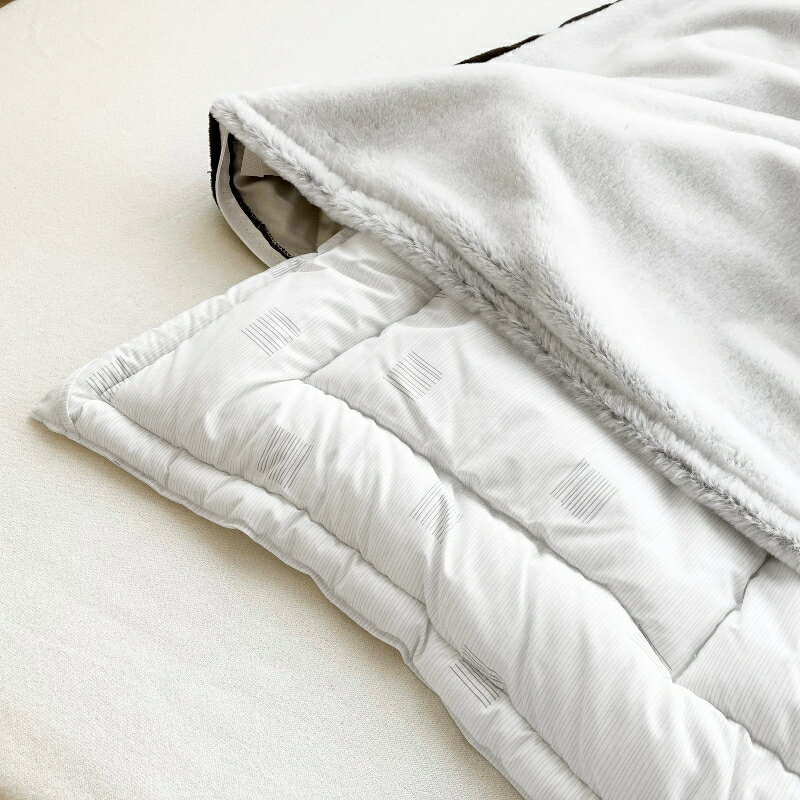 1枚2役 布団を包める 岩盤浴あったか毛布 掛けふとんカバー シングルロング 150×210 ポリエステル100% 中わた入り ブラックシリカ練り込み ブラウン 3340-1100-2500 ROMANCE ロマンス小杉 [3]