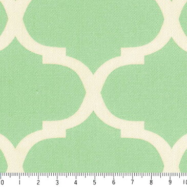 モロッカン 8.5cm ネガ 7433-20 パステルグリーン ダマスク柄 モロッコ 生地 緑 グリーン パステルカラー かわいい 10cm単位 やや厚手 生成りオックス生地 綿100% 110cm 布 カルトナージュ デコパージュ バッグ インテリア小物 付属 用途 生地 商用利用可 生地