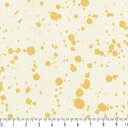 スパター模様　インク柄 7855-21 マスタードイエロー インクを跳ね飛ばした様な おしゃれな 飛沫柄 黄色 イエロー かわいい 女の子 10cm単位 切り売り 晒し オックス生地 綿100％ 110cm　入園入学 エプロン バッグ クッション ランチョンマット 商用利用可 生地