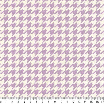 千鳥格子柄 5899-30 ラベンダー 千鳥柄 ハウンドドッグ・トゥース 紫 パープル バイオレット かわいい アラベスク ダマスク 10cm単位 やや厚手 生成りオックス生地 綿100% 110cm 布 カルトナージュ生地 インテリア雑貨 バッグ 手芸 手作り生地 付属 用途 商用利用可 生