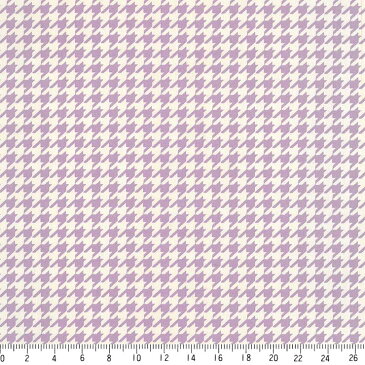 千鳥格子柄 5899-30 ラベンダー 千鳥柄 ハウンドドッグ・トゥース 紫 パープル バイオレット かわいい アラベスク ダマスク 10cm単位 やや厚手 生成りオックス生地 綿100% 110cm 布 カルトナージュ生地 インテリア雑貨 バッグ 手芸 手作り生地 付属 用途 商用利用可 生