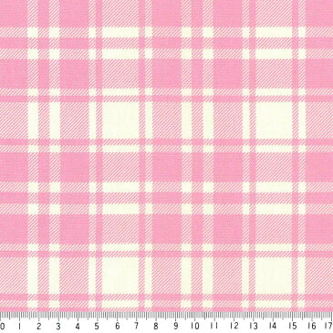 チェック オン チェック柄 生地 おしゃれ オックス生地 7827-38 ローズピンク CHECK ON CHECK ピンク 桜色 かわいい 女の子 10cm単位 やや厚手 生成りオックス生地 綿100% 110cm 布 入園入学 クッション エプロン バッグ カルトナージュ生地 手芸 手作り生地 付属 用途