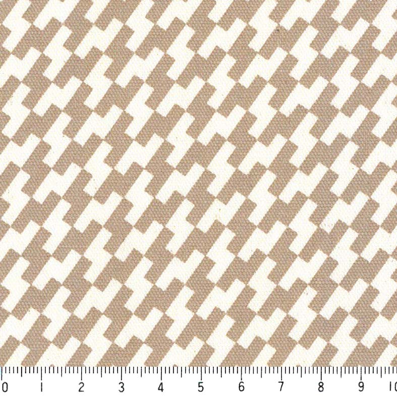 幾何学織り文様 7646-46 ベージュ アースカラー 自然色 ナチュラルカラー やや厚手 生成り色 晒し白 オックス生地 シーチング生地 布 ..