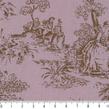 トワルドジュイ柄 6992-50 LIGHT BORDEAUX ライトボルドー toile de jouy 生地 布 生成り オックス 生地 綿100％　110cm幅 カルトナージュ生地