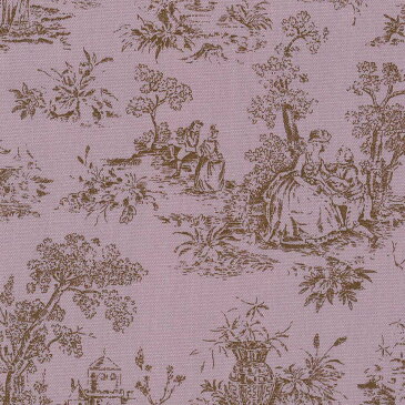 トワルドジュイ柄 6992-50 LIGHT BORDEAUX ライトボルドー toile de jouy 生地 布 生成り オックス 生地 綿100％　110cm幅 カルトナージュ生地