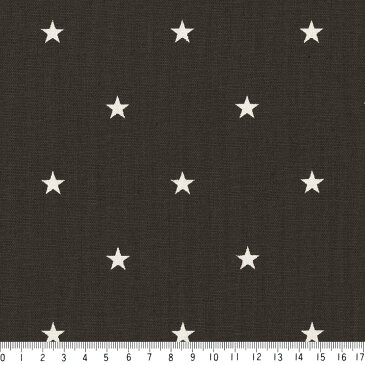 星柄 11ミリ 6936-90 チャコール グレー 10cm単位 やや厚手 生成りオックス生地 綿100% 110cm 布 カルトナージュ 生地 エプロン バッグ ハンドメイド 付属 用途 入園入学 生地 カバー 商用利用可 生地