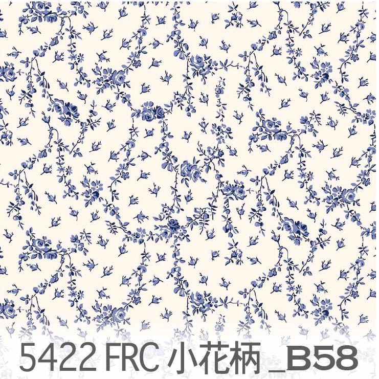 樂天商城 - アンティーク・ローズガーランド b58ブルー 5422-b58 小花蔓草クラシックプリント生地 フレンチヴィンテージデザイン 定番のブルー男の子 生成色染めオックス生地 日本製 生地 布 松尾捺染 綿100% 10cm単位 カット売り 入園入学 商用利用可