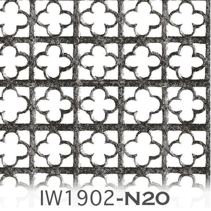 クアトロフォイルグリッド スモークブラック iw1902-n20 アイアン調 クラシック モダン 上品 生地 布 インテリア雑貨 ハンドメイド fabric オックス生地 ブロード 11号帆布 ハンプ生地 日本製 生地 布 松尾捺染 綿100% 10cm単位 カット売り 入園入学 商用利用可