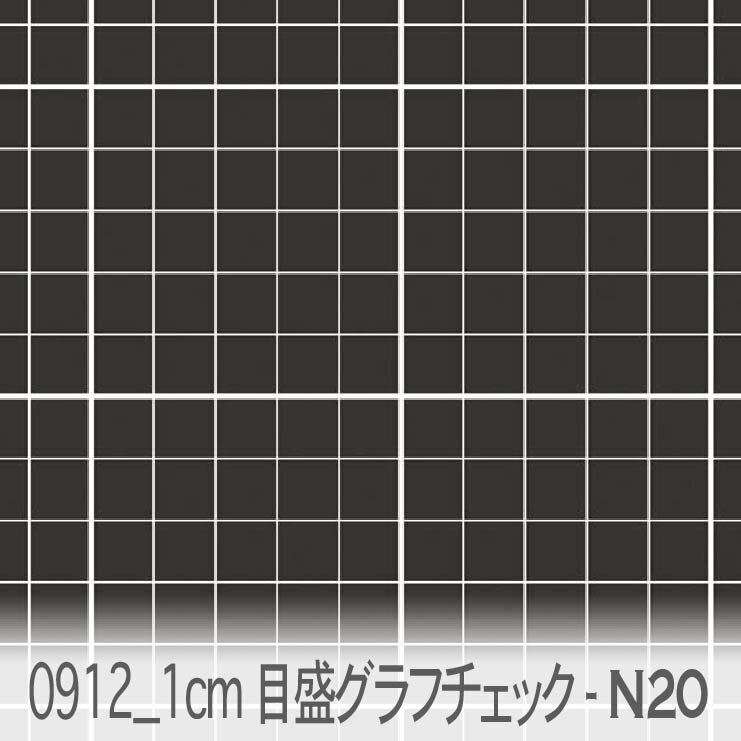 グラフチェック（夜） スモークブラック 0912-n20 格子 アイロン台のカバーに1cm 墨クロ モノトーン 白黒 シロクロ オックス生地 シーチング ブロード 11号帆布 ハンプ生地 ダブルガーゼ 日本製 生地 布 松尾捺染 綿100% 10cm単位 カット売り 入園入学 商用利用可