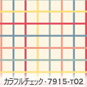 優しい色使いのマルチカラー カラフルチェック 7915-t02 かわいいマルチカラーのチェック オックス シーチング ブロード 11号帆布 ダブルガーゼ 生地 布 松尾捺染 綿100% 10cm単位 カット売り 入園入学 商用利用可